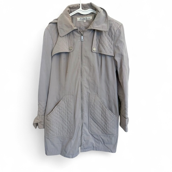 Kenneth Cole New York Quilted Tan Trench Coat Size Large - Picture 1 of 12